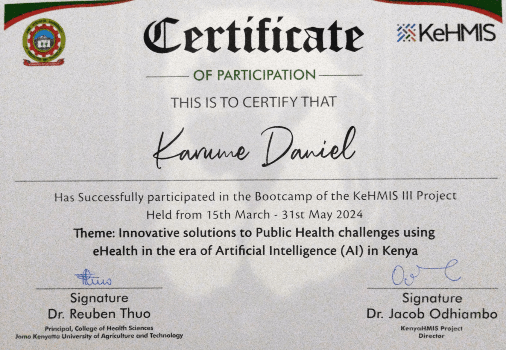 KeHMIS III Project Bootcamp